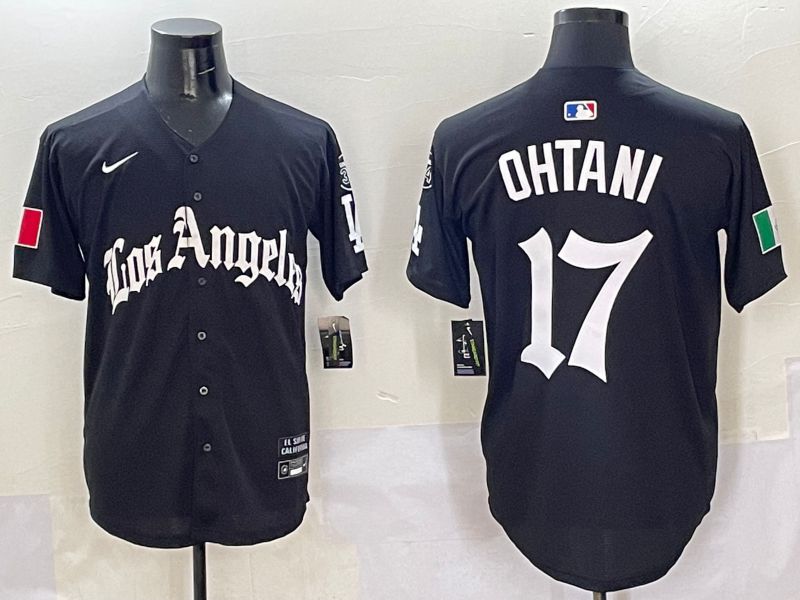 Men Los Angeles Dodgers #17 Ohtani Black Five generations Joint Name 2025 Nike MLB Jersey style 1->los angeles dodgers->MLB Jersey